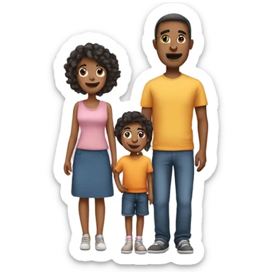 Mum dad son and daughter  sticker