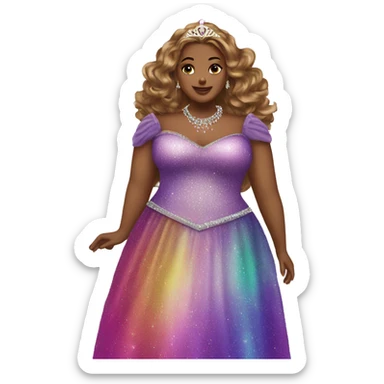 two plus size women princess shimmer sparkle colorful  sticker