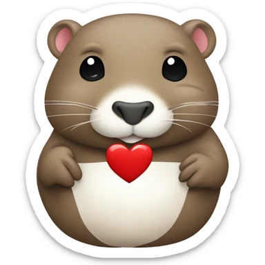 Cute Nutria animal haciendo un corazon patas sticker