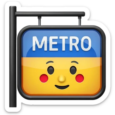 Typical wrote METRO you Can find in Paris emoji style with METRO  sticker