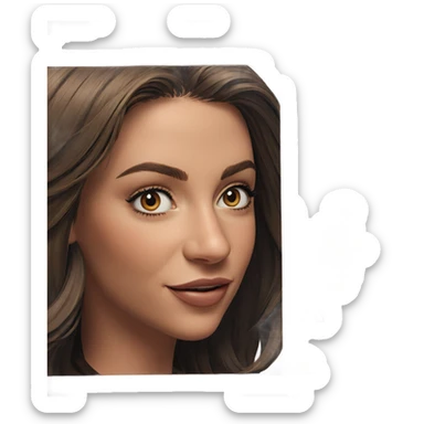 smiling girl portrait with brown hair sticker