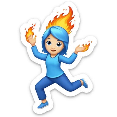 Fully blue fire emoji sticker