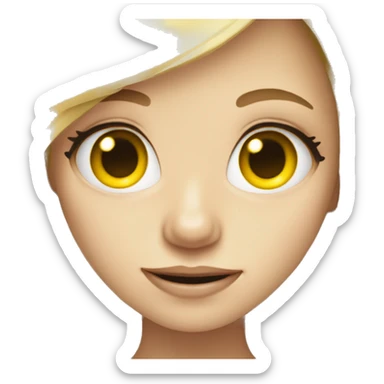 Blonde Girl with yellow teeth an big eyes sticker