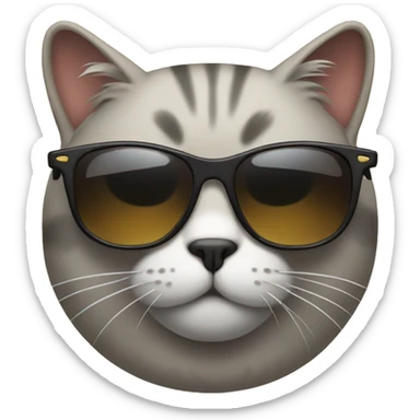 Cat with sunglasses sticker