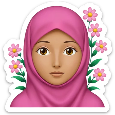 pink burka with flowers girl but with the face covered sticker