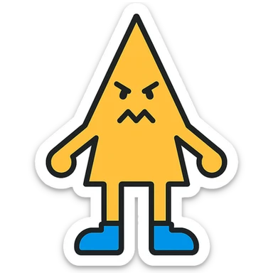 stylized sharp figure with blue shoes, clean lines, modern design sticker