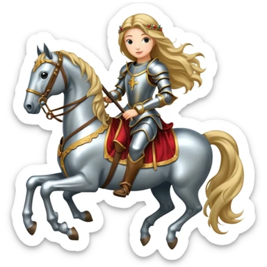 Renaissance princess knight on horse sticker