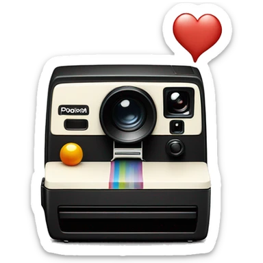 a polaroid camera printing a picture, just the object itself sticker