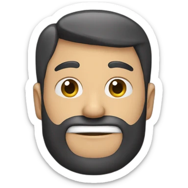 Hombre calvo y con barba muy larga sticker