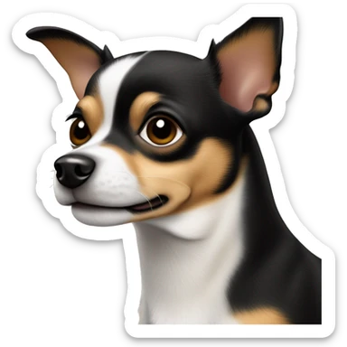 Chihuahua jack russel dog, black & tan sticker