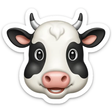 retro cow emoji  sticker
