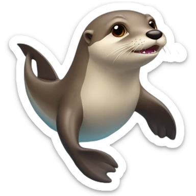 Loutre sur un requin sticker