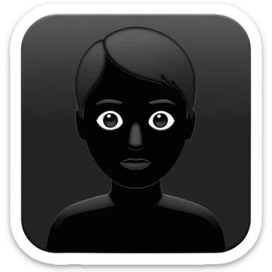 Minimalistic flat vector icon, iOS style, thin black outline on white background. Person silhouette. Black, completely monochrome, matte.  sticker