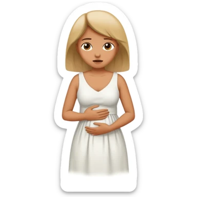 fait une femme qui se tient le ventre avec douleur sticker