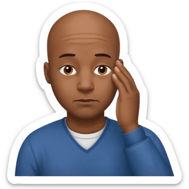 Black bald man face palm sticker