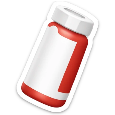 Red and white L shaped asthma inhaler  sticker