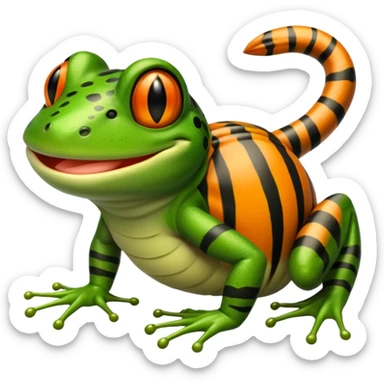 Frog with tiger body and scorpion tail sticker