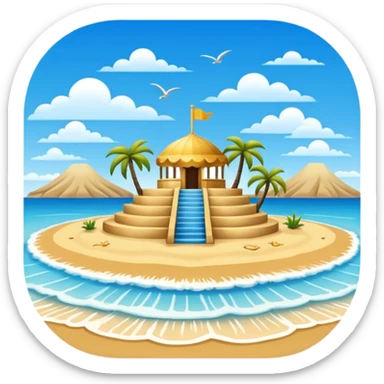 playa paisaje sin que sea un cuadro y que el cielo azul y la arena esten recortada sticker