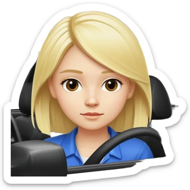 Blonde girl in Honda civic sticker