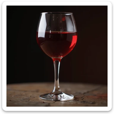 realistic glass of red wine, photorealistic style, transparent background sticker