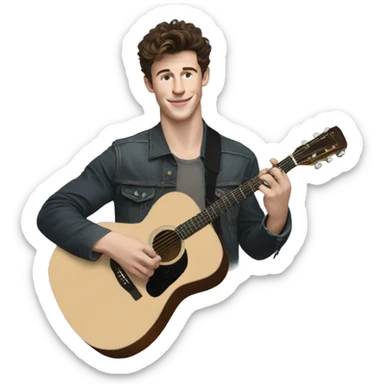 Shawn Mendes with his guitar sticker