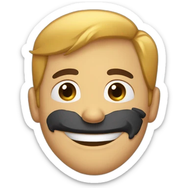 jove con pelo negro ojos azulesc con gran sonrisa sticker