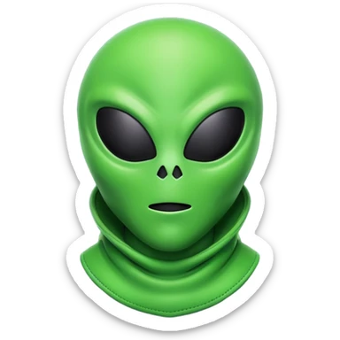 Alien emoji with ski mask sticker