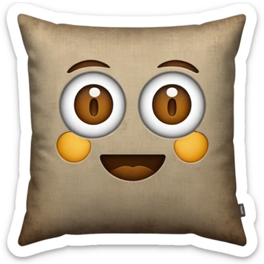 Old vintage brown greyish Pillow sticker