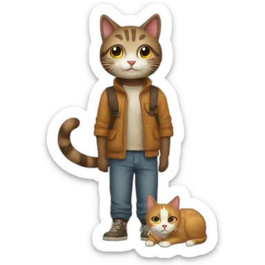 vagabundo con un gato sticker