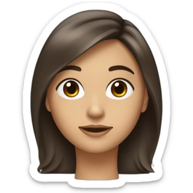 fille brune avec cheveux au carré et yeux bleus sticker