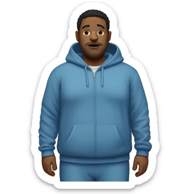 fat man in dirty blue sweatsuit sticker
