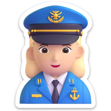 pilot with captain's hat sticker