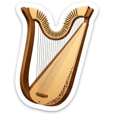 u shaped lyre with 3 strings in the middle sticker