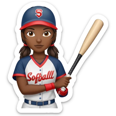 female native american softball player sticker
