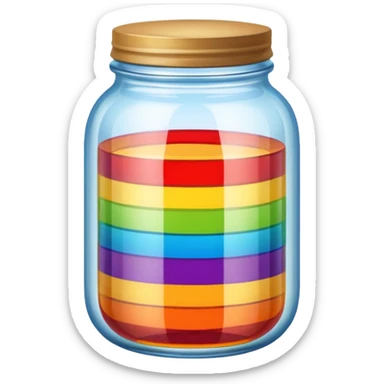 Rainbow Layered Jar	SRetro Ribbon Jar sticker