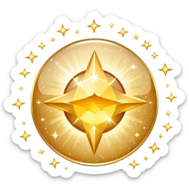 shiny sparkle icon surrounded by extra sparkles sticker