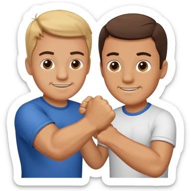 father and son fist bump with a happy hard as background sticker