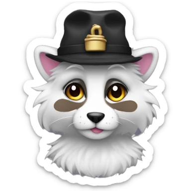 gay furry with hat and 6 pack sticker