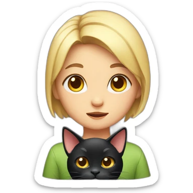 Black cat staring blankly sticker