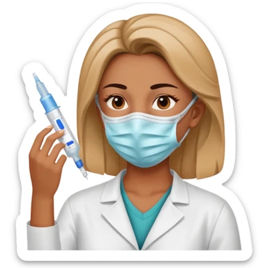 woman vaccine sticker