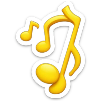 whistle yellow emoji with music note sticker