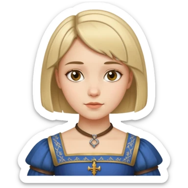 Crea a una chica de pelo corto con vestido medieval sticker