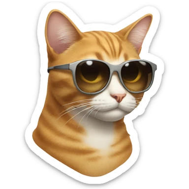 Cat with sunglasses sticker