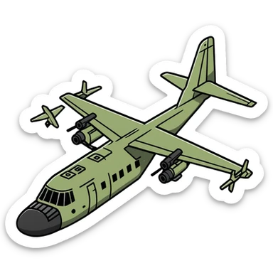 AC-130 gunship military aircraft with cannons sticker