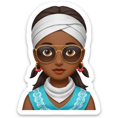 kerala Girl  with bandana & sunglass sticker