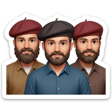 bearded men in berets sticker