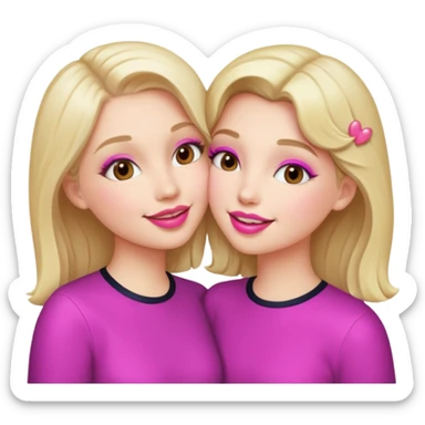 girl and girl kissing sticker