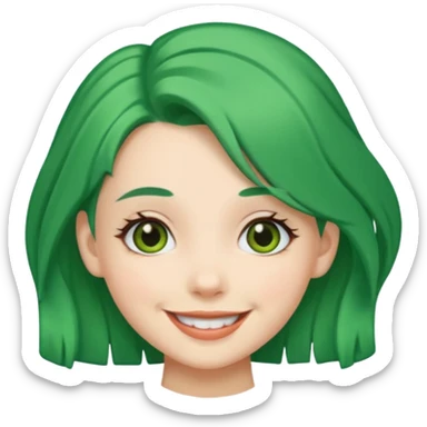 girl with green hair clip sticker