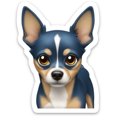 Chien de type chihuaha de 9 ans couleur bleu et tan visage sticker