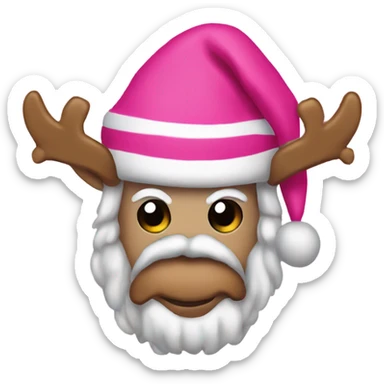 Pink santa claus hay sticker